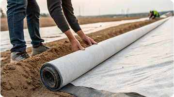 Укладка геотекстиля
